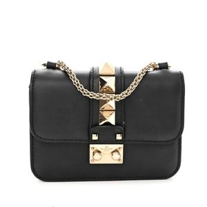 VALENTINO GARAVANI Vitello Mini Glam Lock Rockstud